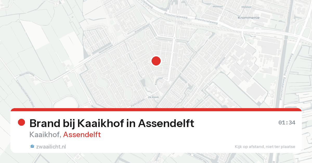 Brand bij Kaaikhof in Assendelft — 25 aug 2026