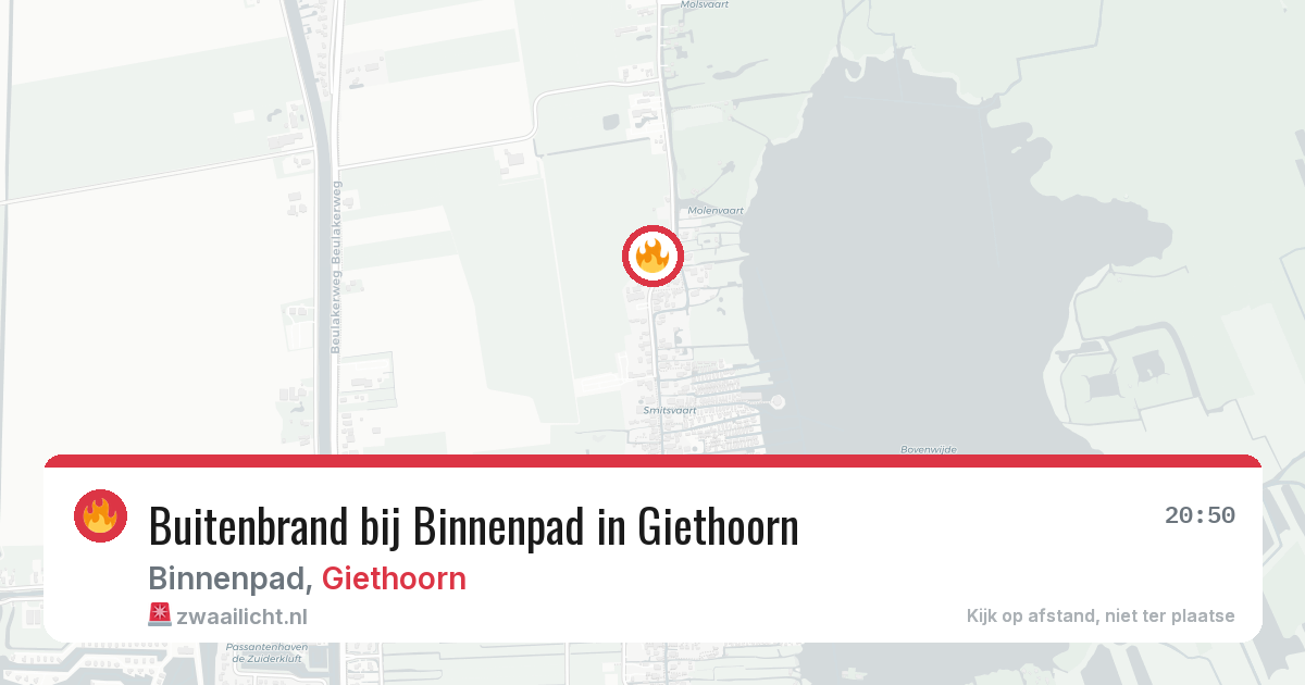 Buitenbrand bij Binnenpad in Giethoorn — 8 aug 2026