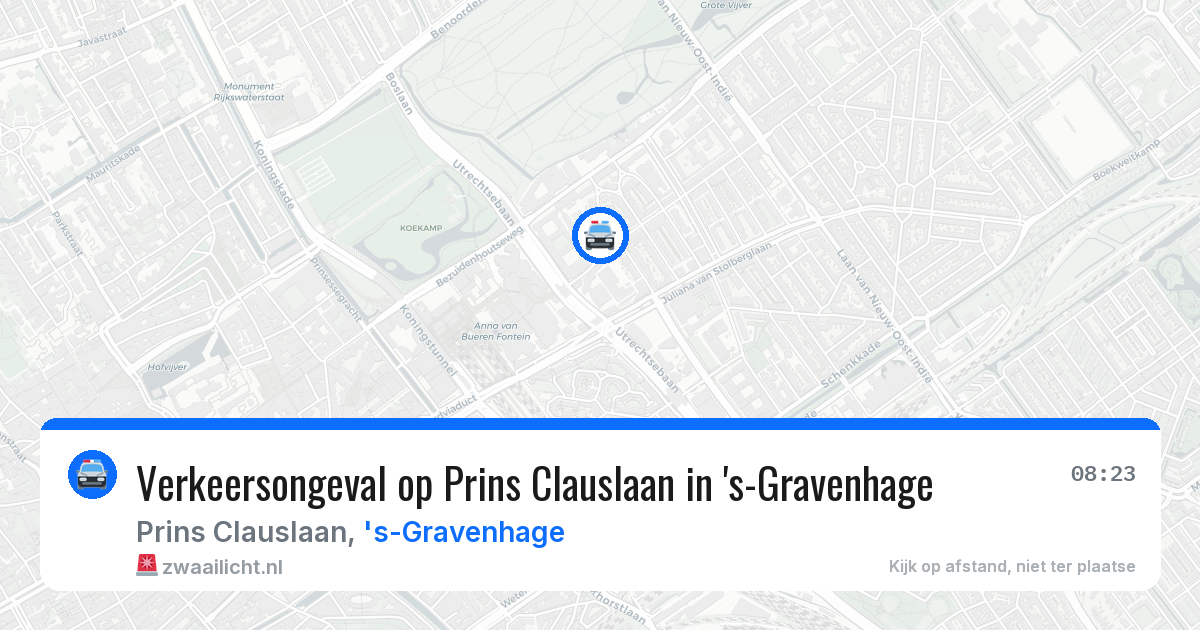 Verkeersongeval op Prins Clauslaan in 's-Gravenhage — 14 aug 2026