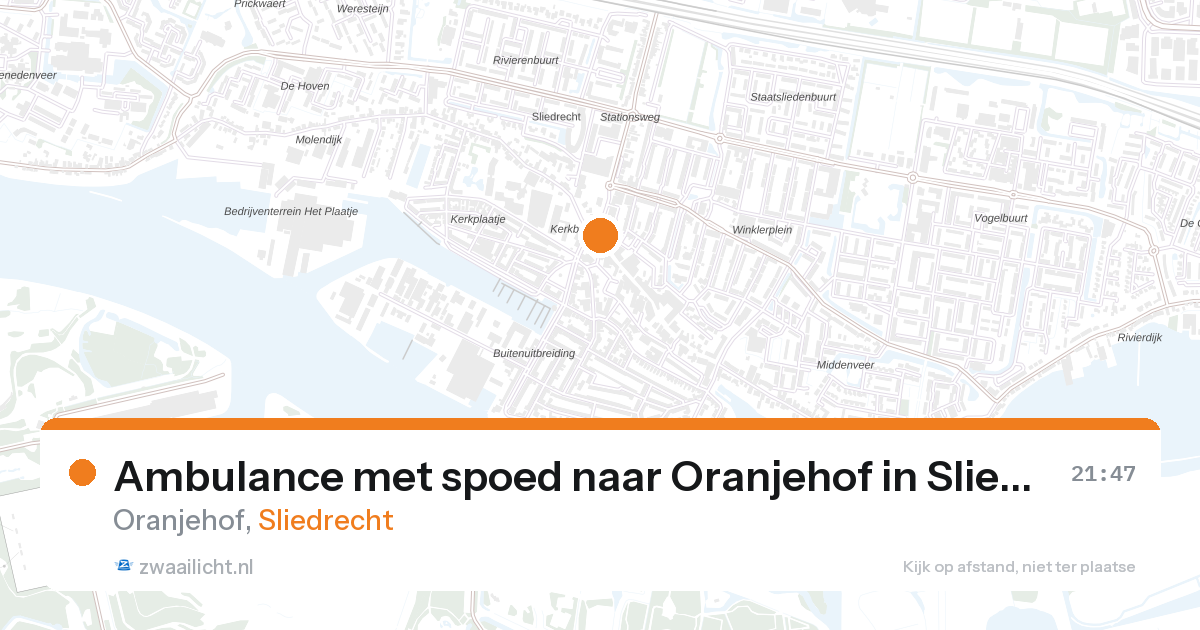 Ambulance met spoed naar Oranjehof in Sliedrecht — 31 mei 2026
