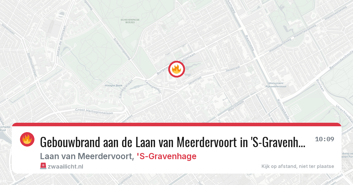 Gebouwbrand aan de Laan van Meerdervoort in 'S-Gravenhage — 24 apr 2026