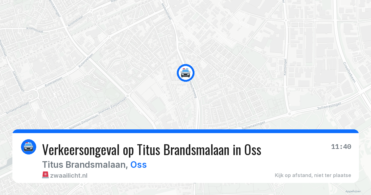 Verkeersongeval op Titus Brandsmalaan in Oss — 22 apr 2026