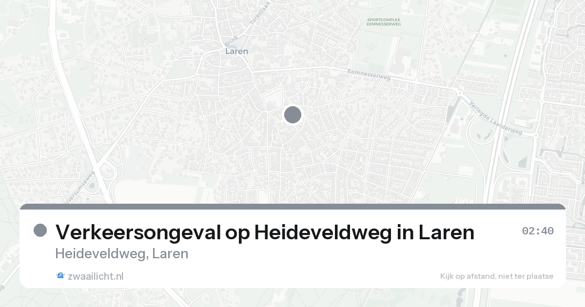 Verkeersongeval op Heideveldweg in Laren — 8 feb 2026