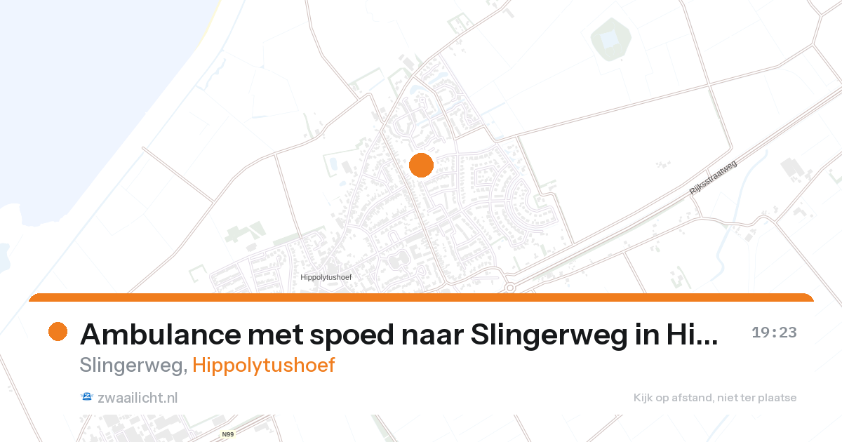 Ambulance met spoed naar Slingerweg in Hippolytushoef — 27 aug 2026