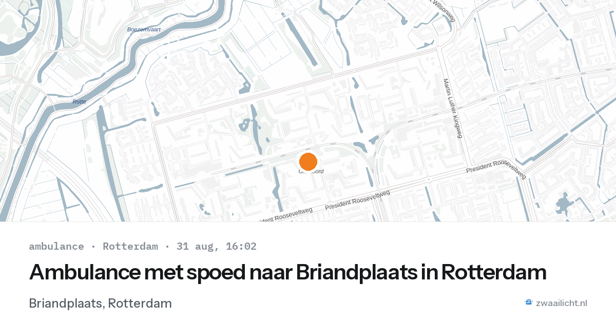 Ambulance met spoed naar Briandplaats in Rotterdam — 31 aug 2026