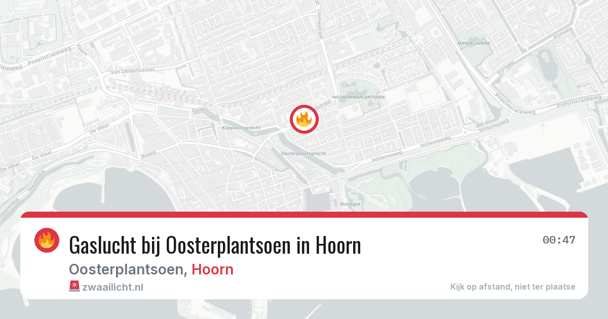 Gaslucht bij Oosterplantsoen in Hoorn — 29 mei 2026
