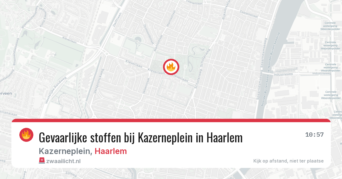 Gevaarlijke stoffen bij Kazerneplein in Haarlem — 14 aug 2026