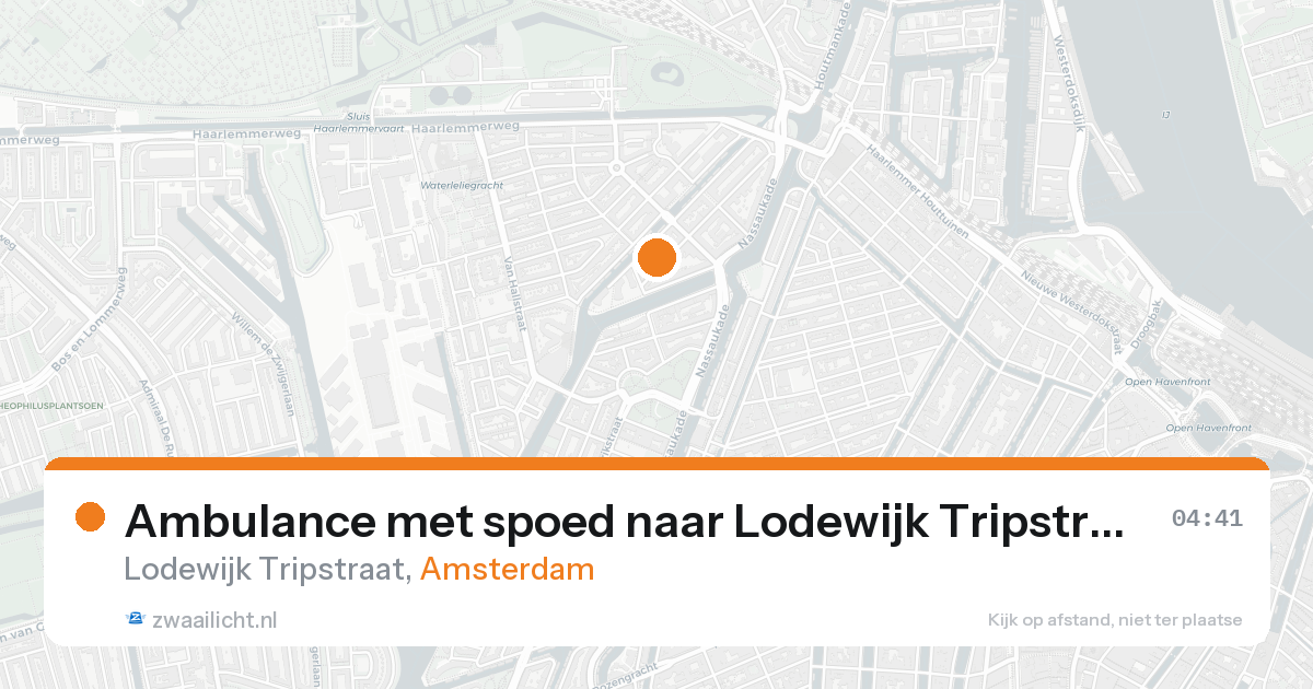 Ambulance met spoed naar Lodewijk Tripstraat in Amsterdam — 19 aug 2026