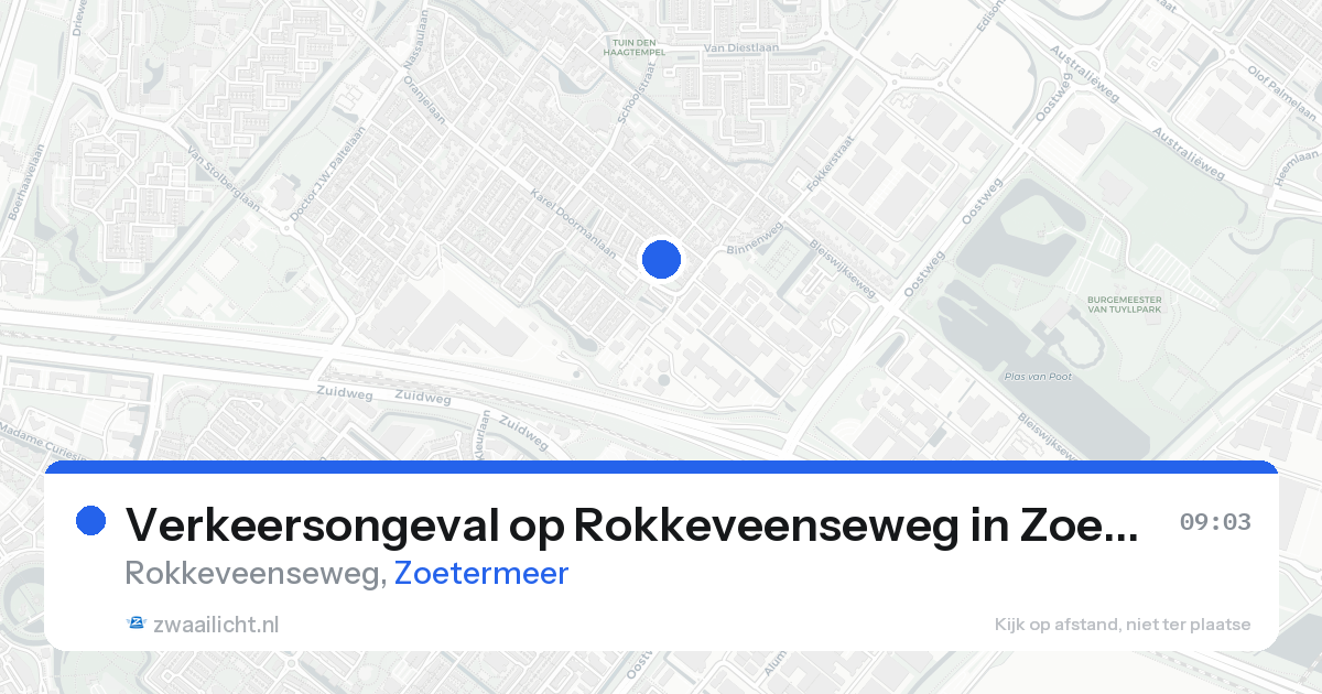 Verkeersongeval op Rokkeveenseweg in Zoetermeer — 25 aug 2026