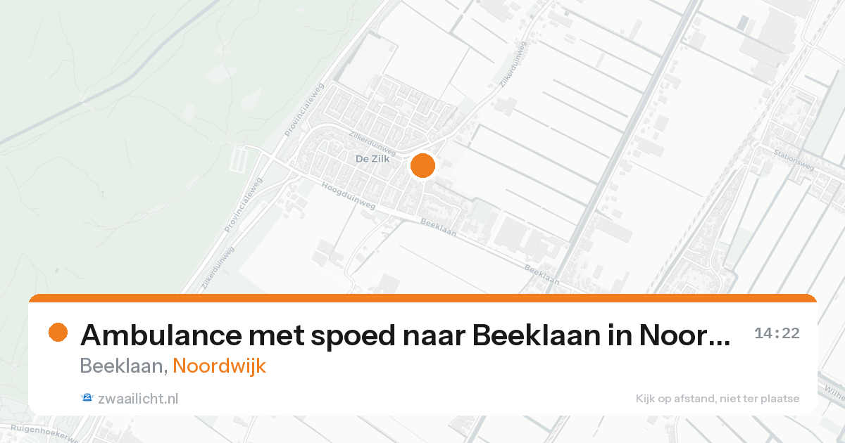 Ambulance met spoed naar Beeklaan in Noordwijk — 7 aug 2026