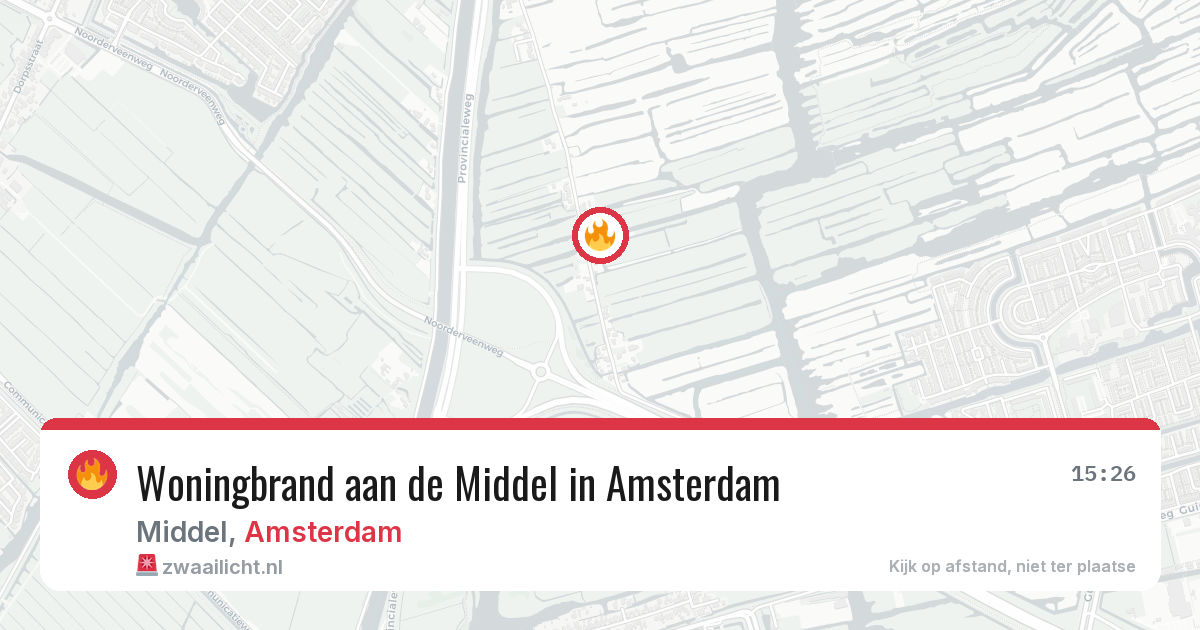 Woningbrand aan de Middel in Amsterdam — 14 aug 2026
