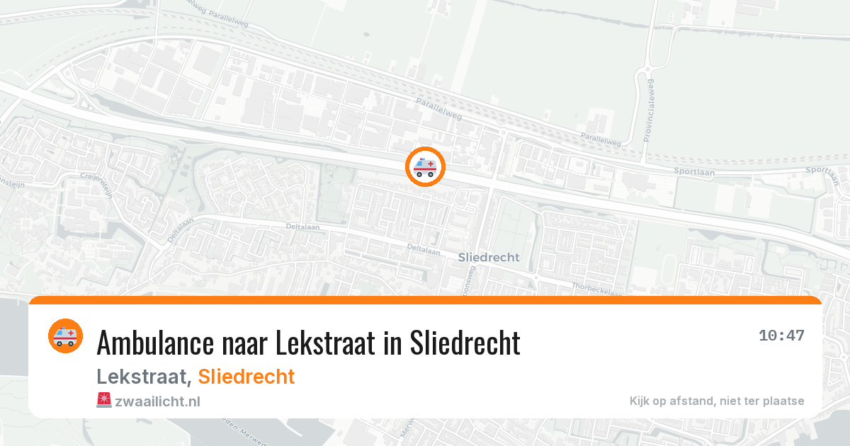Ambulance naar Lekstraat in Sliedrecht — 1 aug 2026