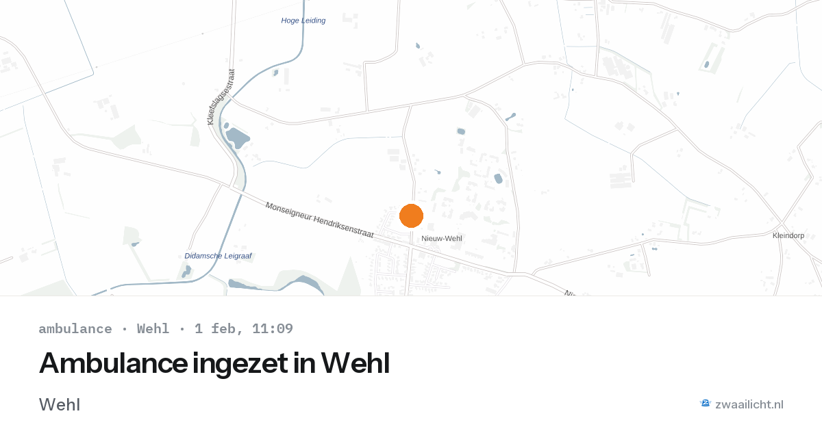 Ambulance ingezet in Wehl — 1 feb 2026