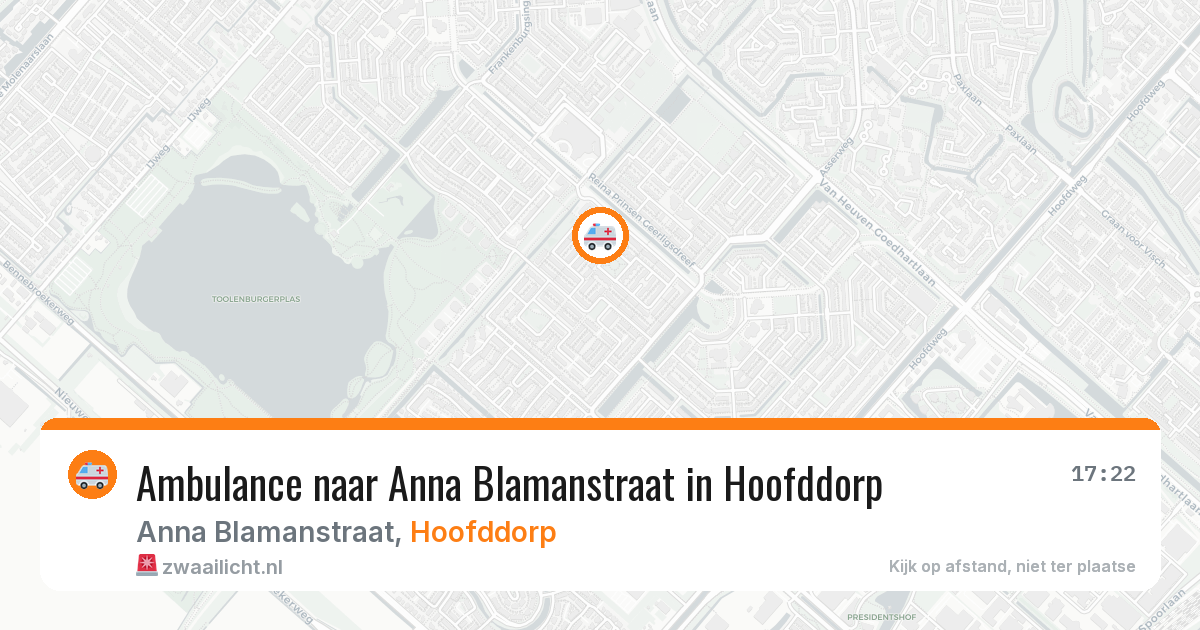 Ambulance naar Anna Blamanstraat in Hoofddorp — 4 aug 2026