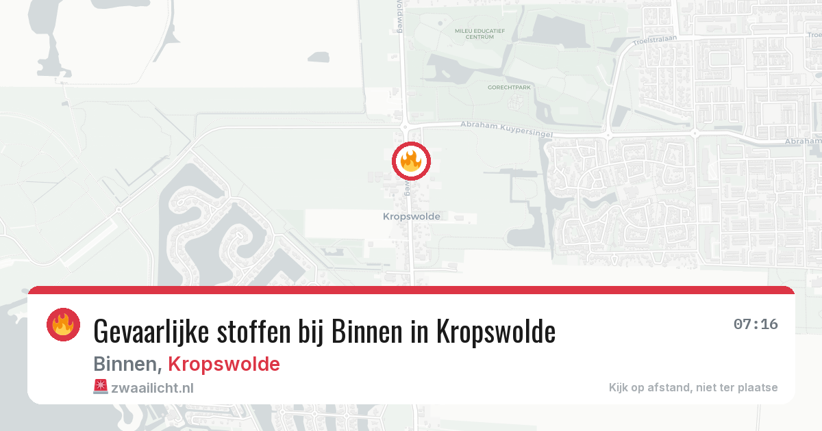 Gevaarlijke stoffen bij Binnen in Kropswolde — 16 jun 2026