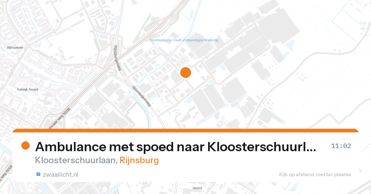 Ambulance met spoed naar Kloosterschuurlaan in Rijnsburg — 27 aug 2026