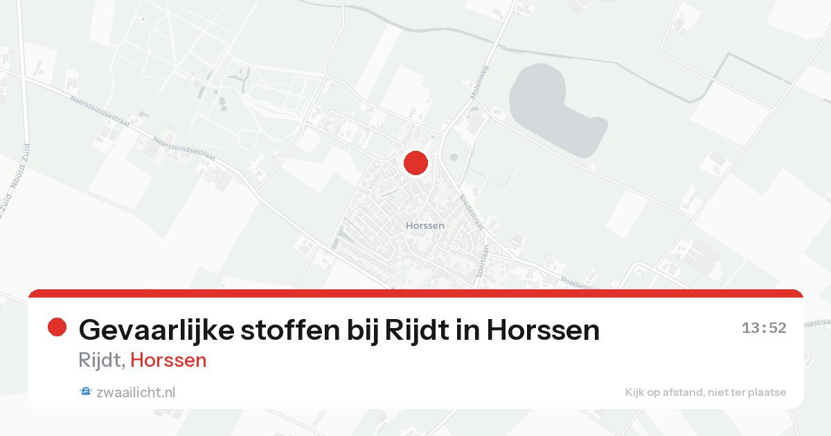 Gevaarlijke stoffen bij Rijdt in Horssen — 17 aug 2026