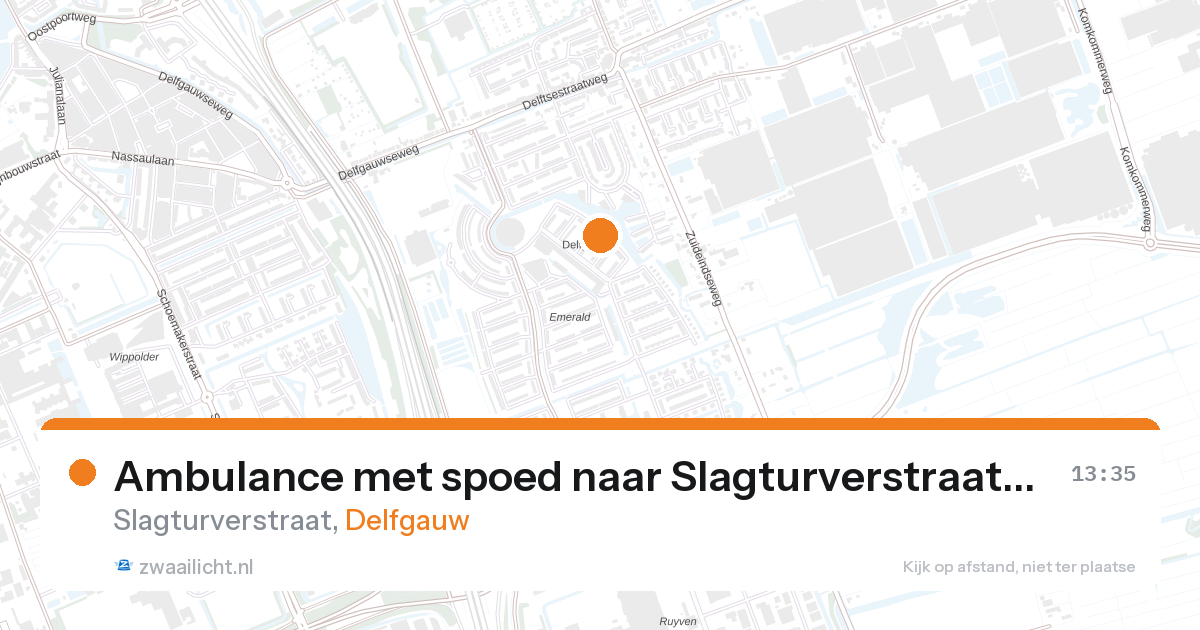 Ambulance met spoed naar Slagturverstraat in Delfgauw — 4 mei 2026