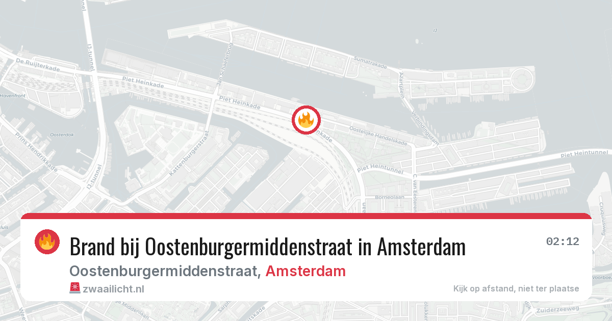 Brand bij Oostenburgermiddenstraat in Amsterdam — 4 jun 2026