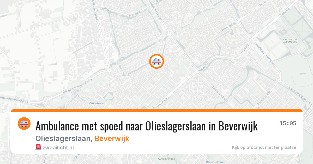 Ambulance met spoed naar Olieslagerslaan in Beverwijk — 3 jul 2026