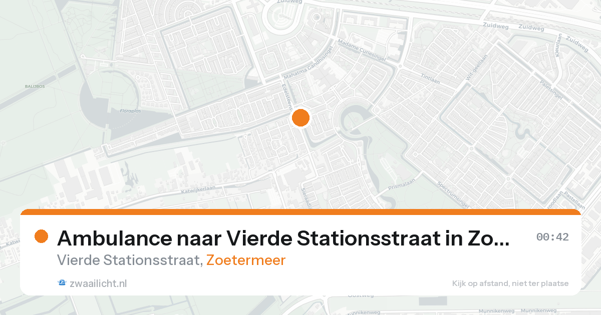 Ambulance naar Vierde Stationsstraat in Zoetermeer — 15 aug 2026