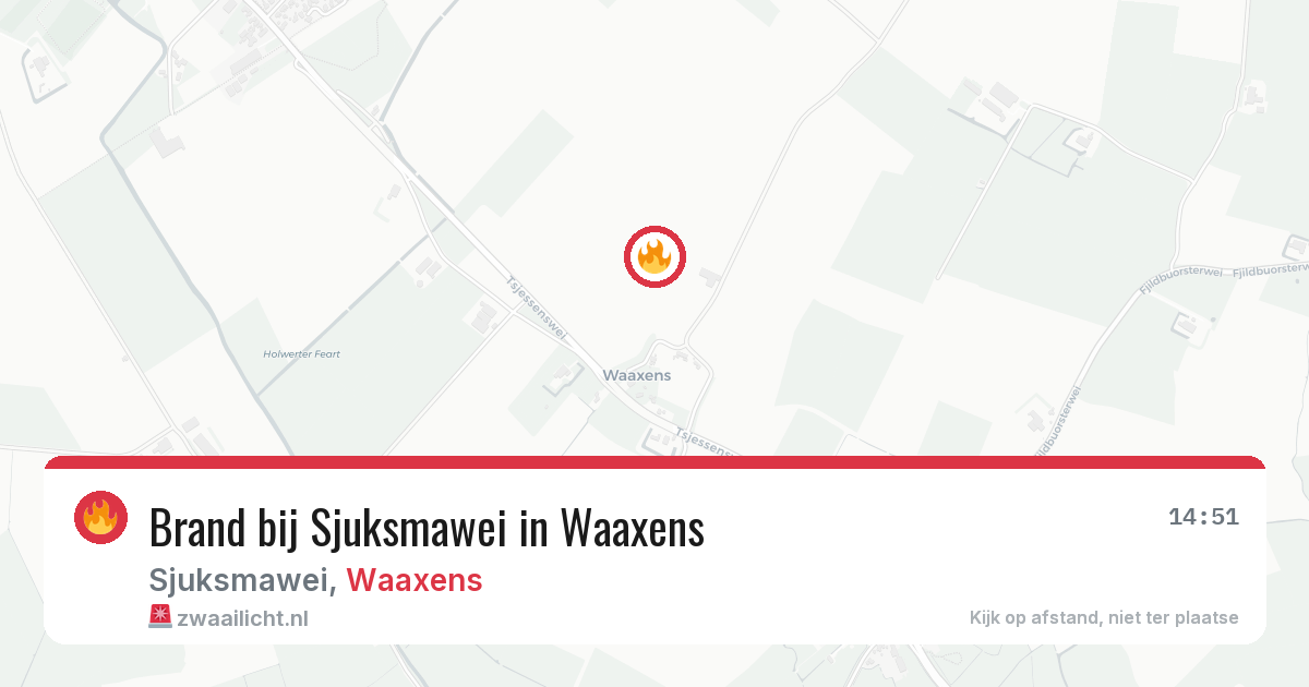 Brand bij Sjuksmawei in Waaxens — 13 jul 2026