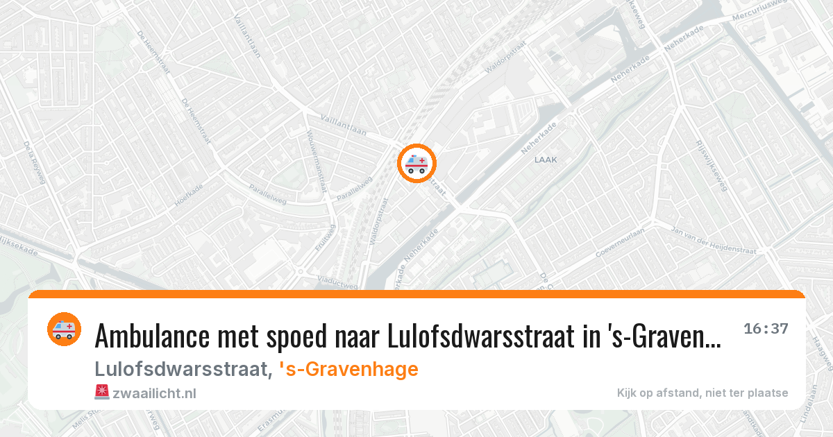 Ambulance met spoed naar Lulofsdwarsstraat in 's-Gravenhage — 8 feb 2026