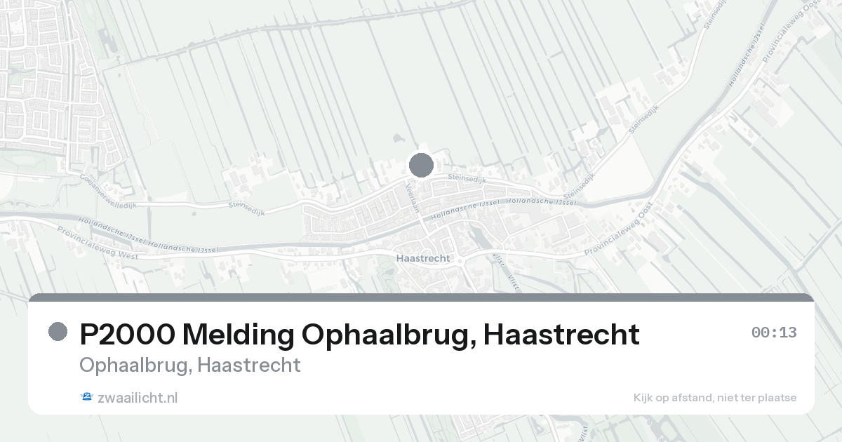 P2000 Melding Ophaalbrug, Haastrecht — 27 jun 2026