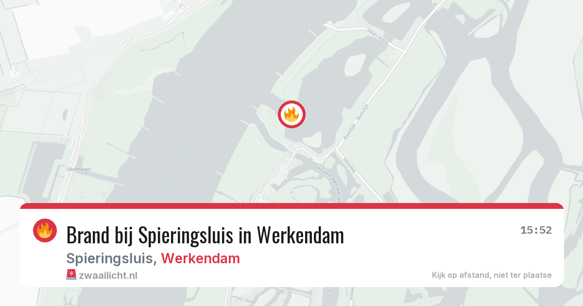 Brand bij Spieringsluis in Werkendam — 25 mei 2026