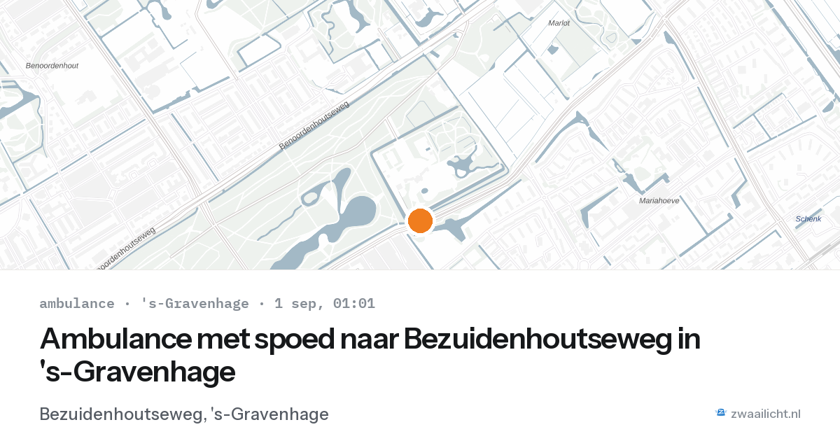 Ambulance met spoed naar Bezuidenhoutseweg in 's-Gravenhage — 31 aug 2026