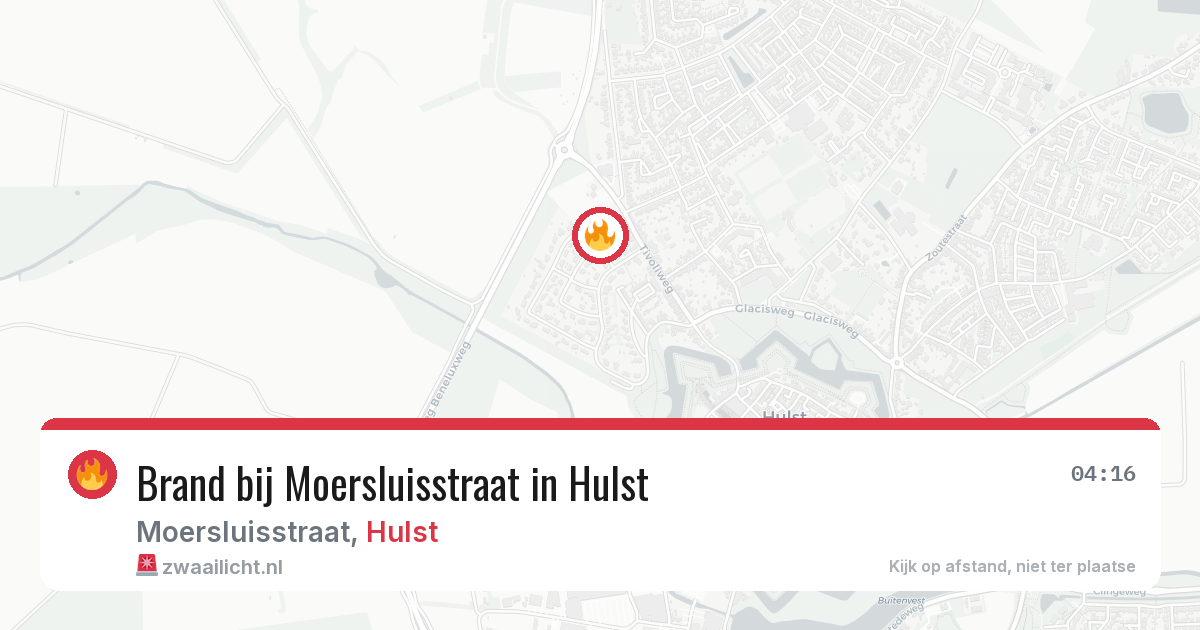 Brand bij Moersluisstraat in Hulst — 22 mrt 2026
