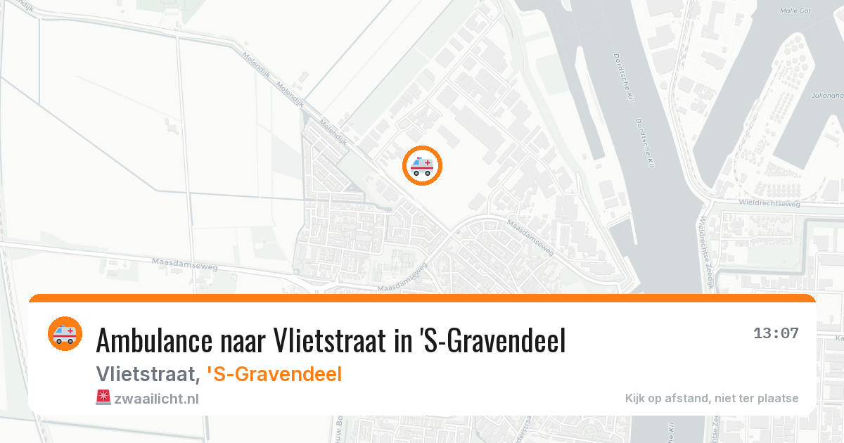 Ambulance naar Vlietstraat in 'S-Gravendeel — 22 jul 2026