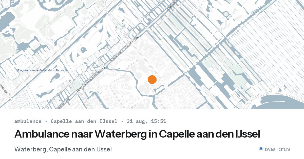 Ambulance naar Waterberg in Capelle aan den IJssel — 31 aug 2026