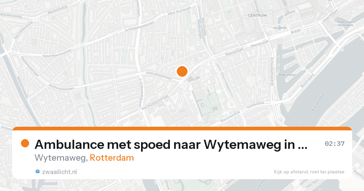 Ambulance met spoed naar Wytemaweg in Rotterdam — 19 aug 2026
