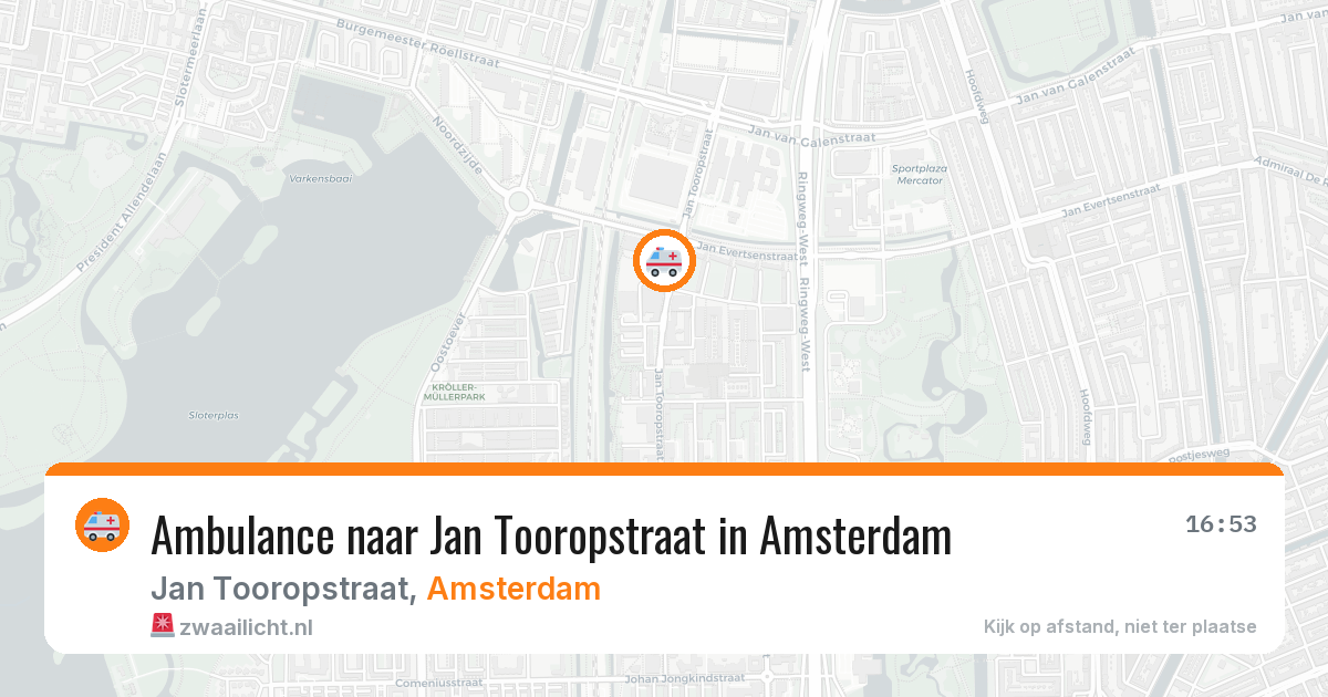Ambulance naar Jan Tooropstraat in Amsterdam — 10 aug 2026