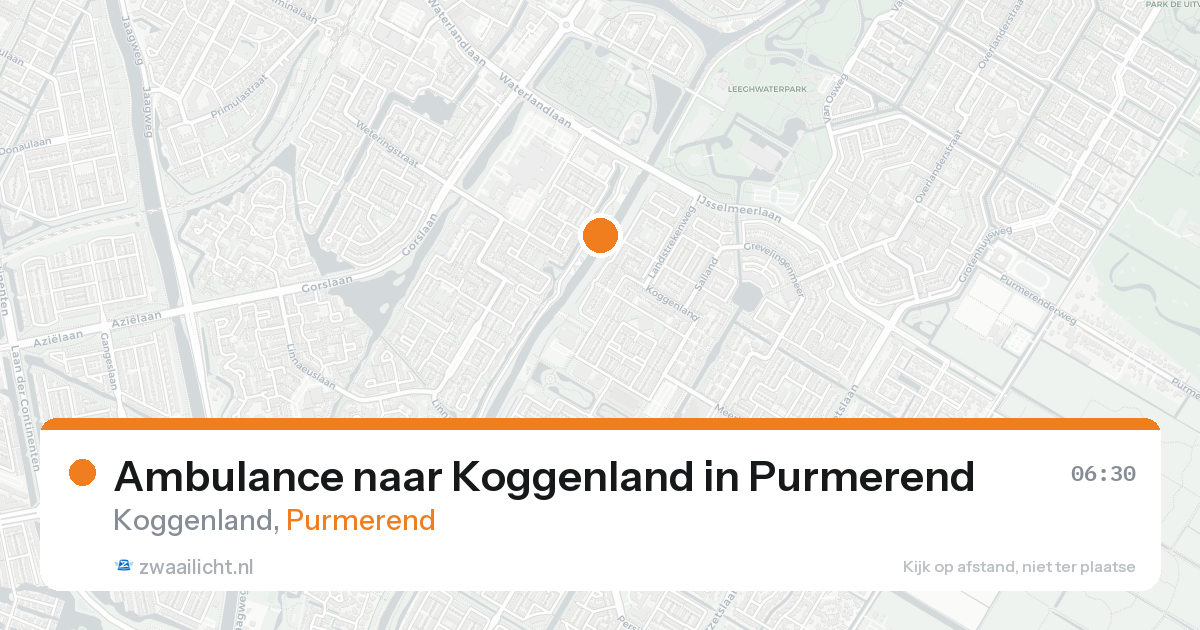 Ambulance naar Koggenland in Purmerend — 20 aug 2026