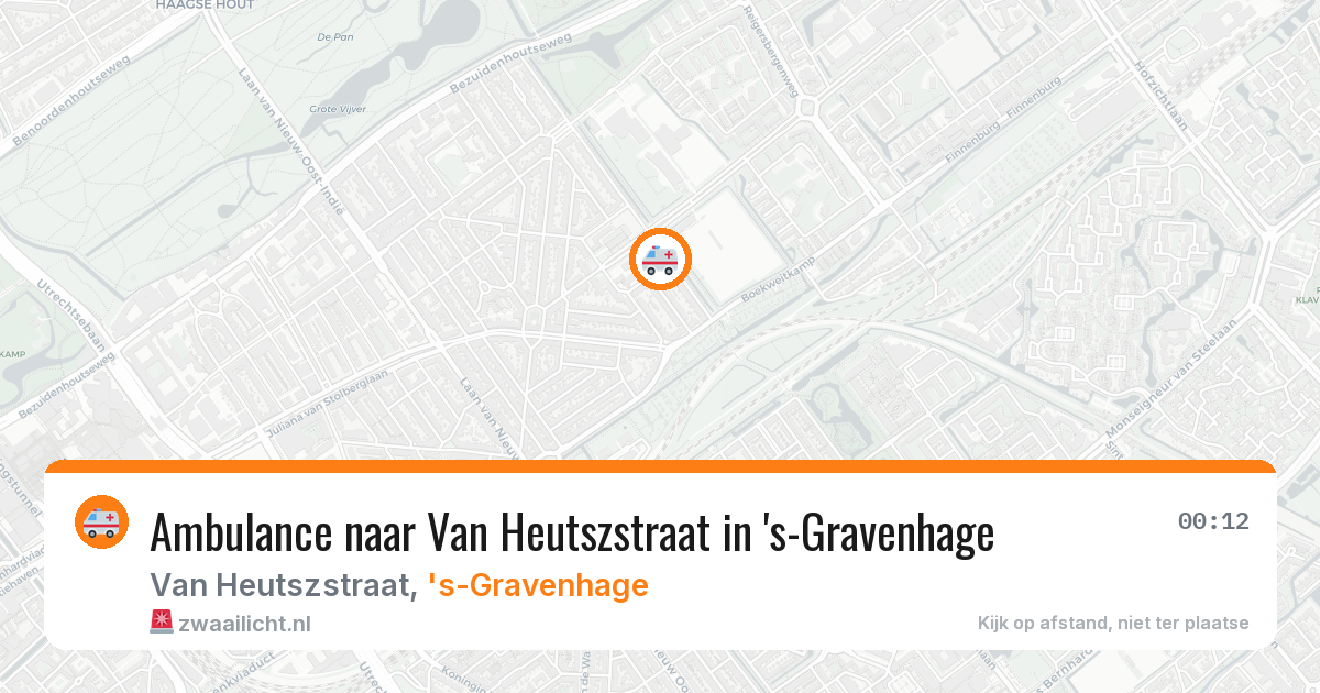 Ambulance naar Van Heutszstraat in 's-Gravenhage — 9 aug 2026