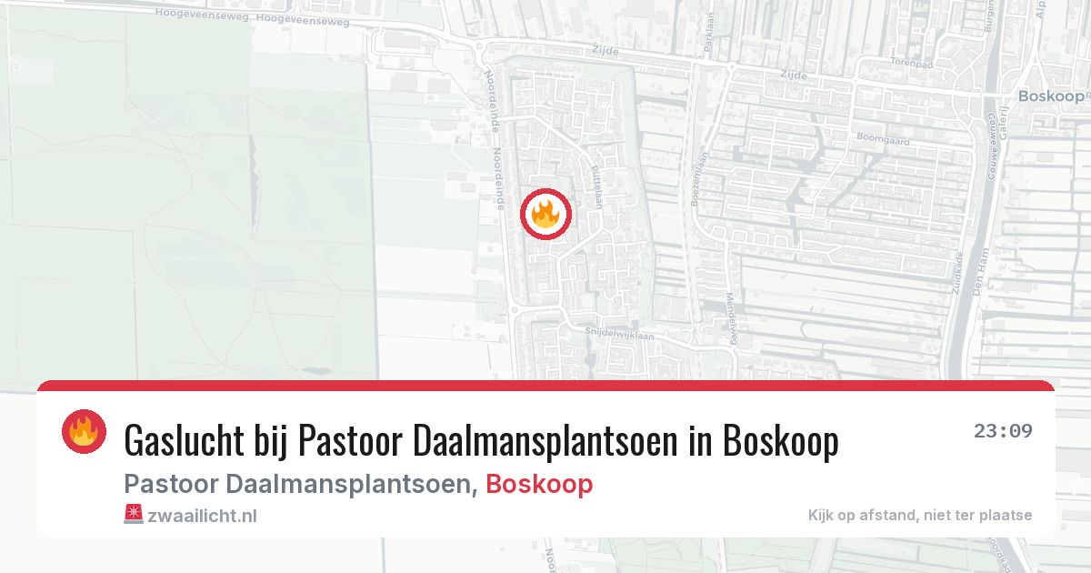 Gaslucht bij Pastoor Daalmansplantsoen in Boskoop — 9 apr 2026