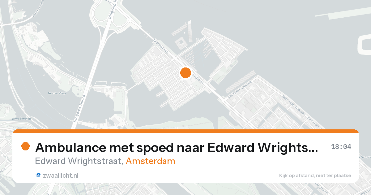 Ambulance met spoed naar Edward Wrightstraat in Amsterdam — 24 aug 2026