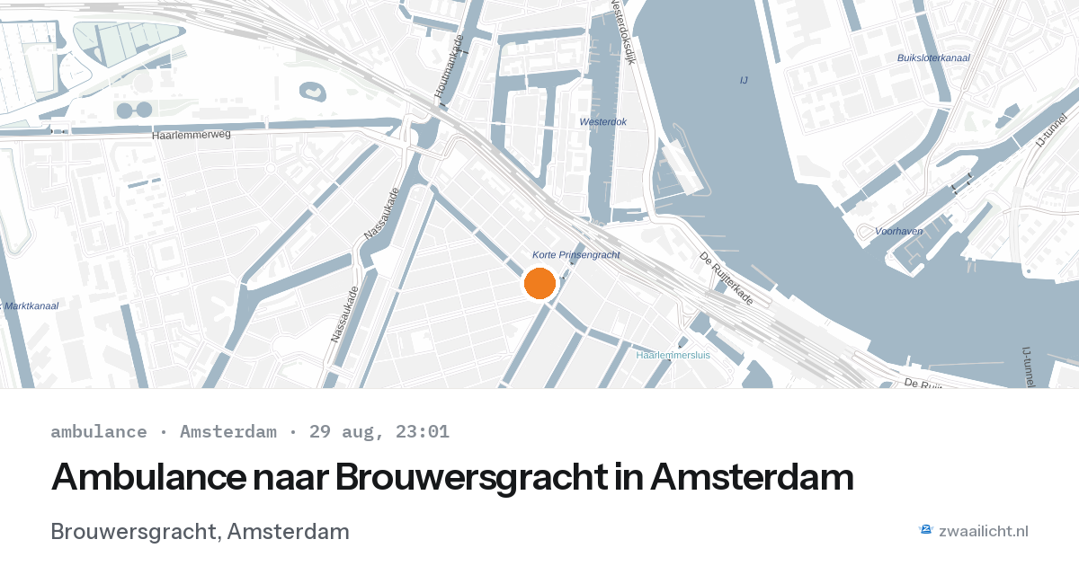 Ambulance naar Brouwersgracht in Amsterdam — 29 aug 2026