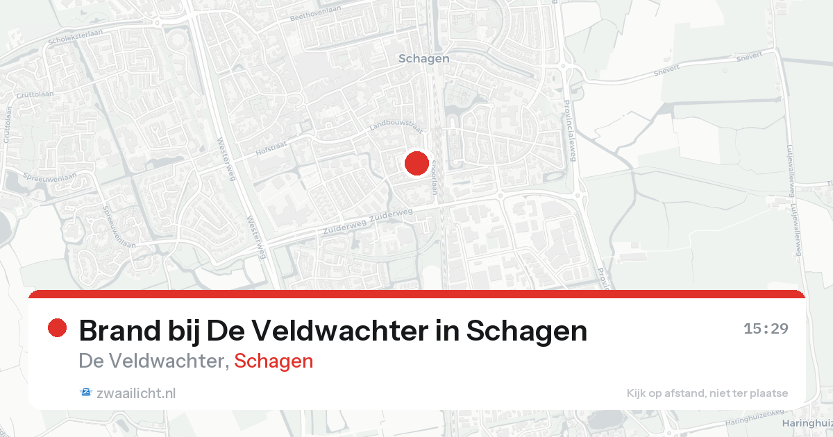 Brand bij De Veldwachter in Schagen — 26 feb 2026