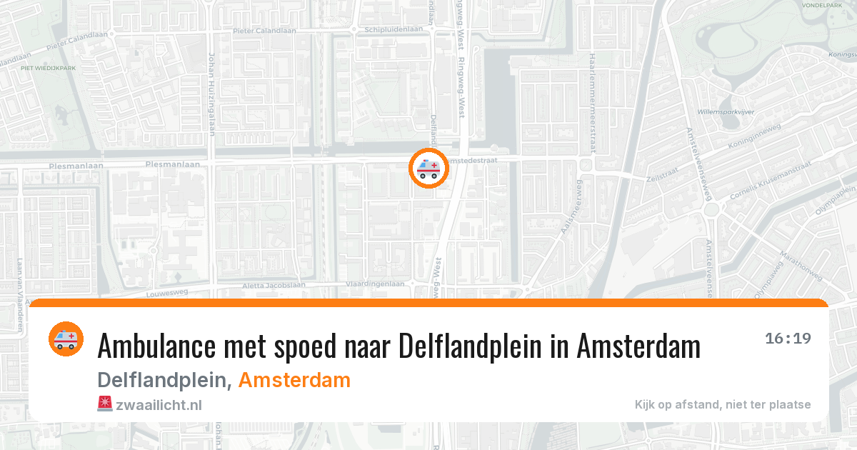 Ambulance met spoed naar Delflandplein in Amsterdam — 27 jun 2026