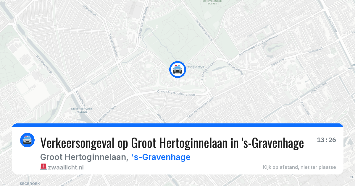 Verkeersongeval op Groot Hertoginnelaan in 's-Gravenhage — 7 jul 2026