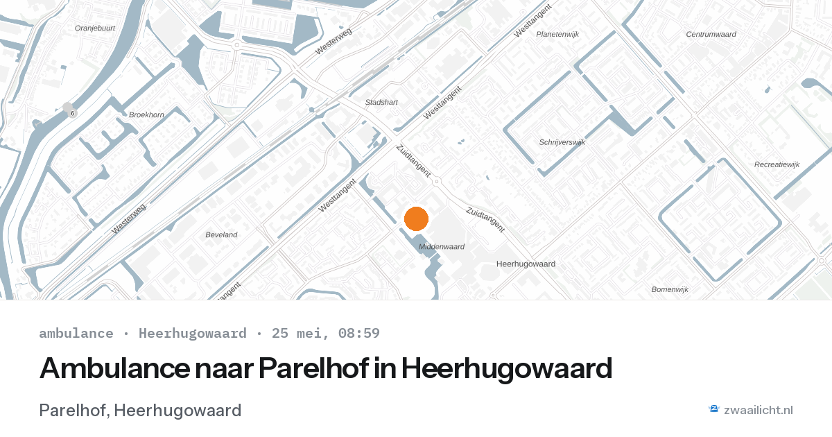 Ambulance naar Parelhof in Heerhugowaard — 25 mei 2026