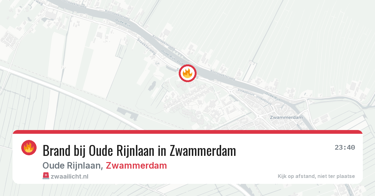 Brand bij Oude Rijnlaan in Zwammerdam — 10 mei 2026