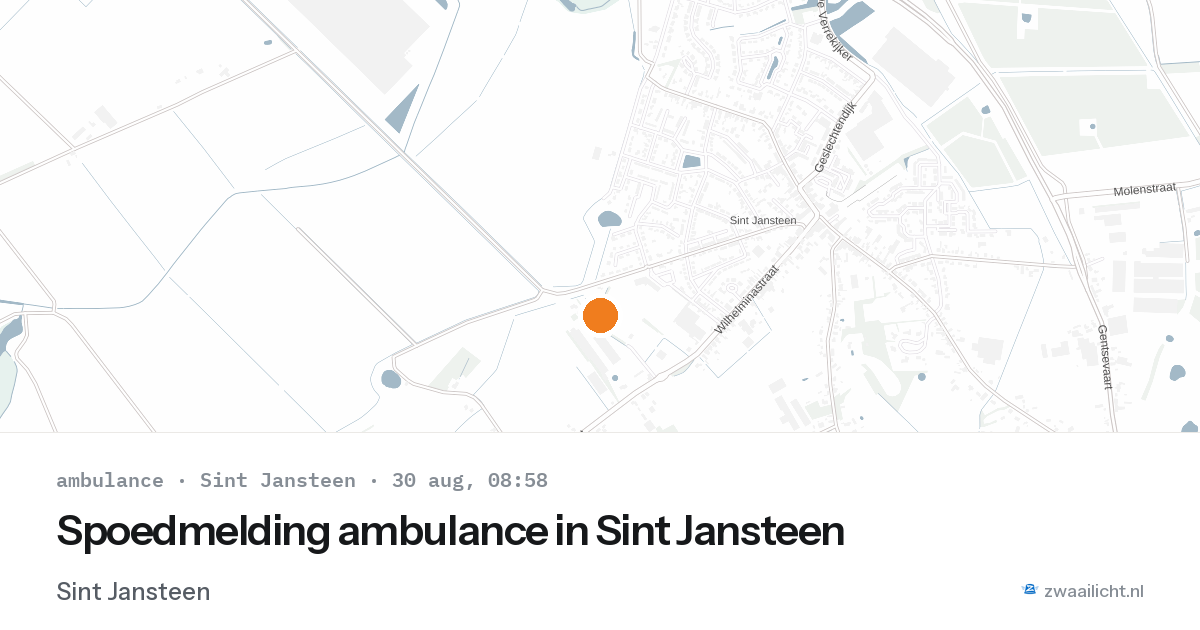Spoedmelding ambulance in Sint Jansteen — 30 aug 2026