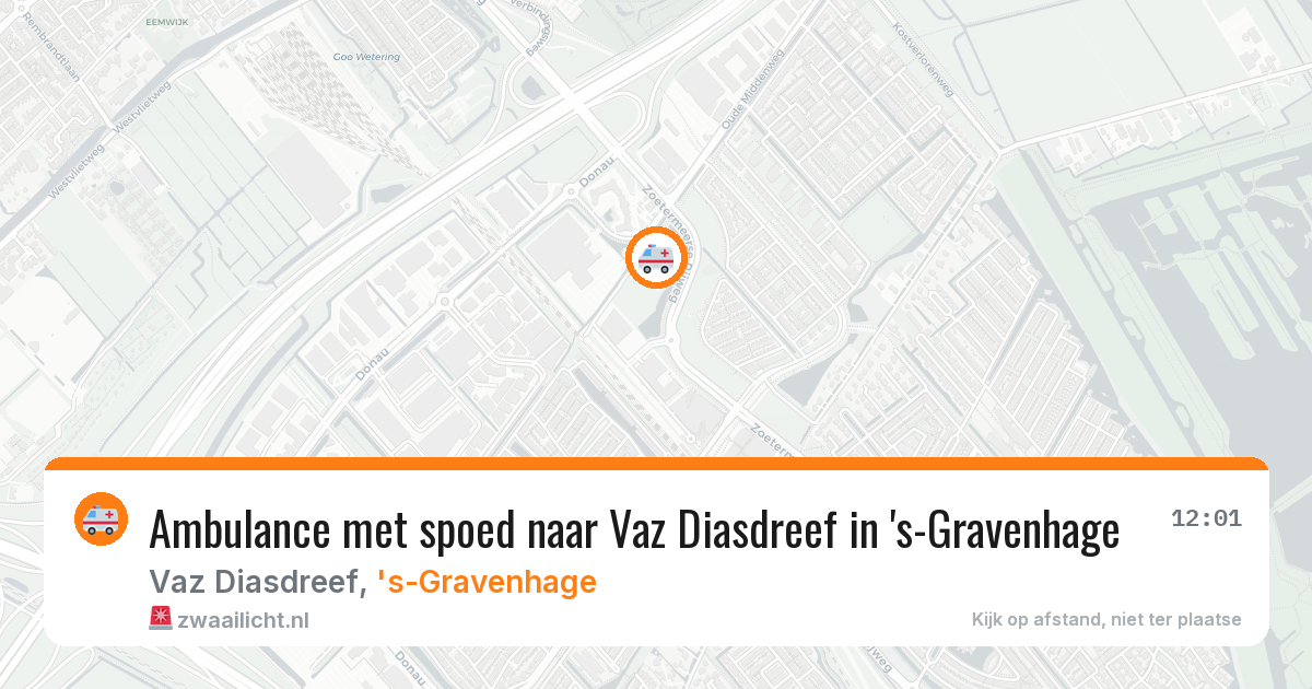 Ambulance met spoed naar Vaz Diasdreef in 's-Gravenhage — 12 feb 2026