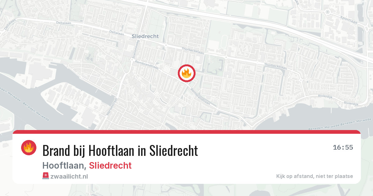 Brand bij Hooftlaan in Sliedrecht — 23 apr 2026