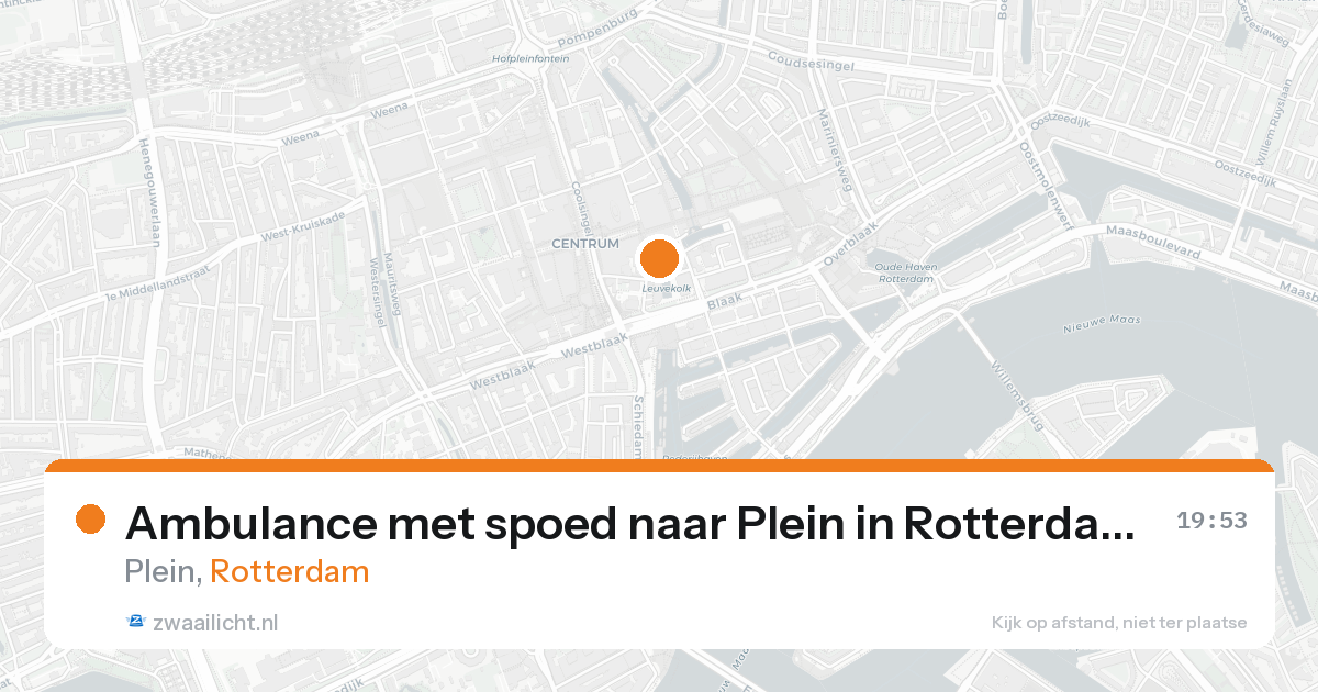 Ambulance met spoed naar Plein in Rotterdam — 20 aug 2026