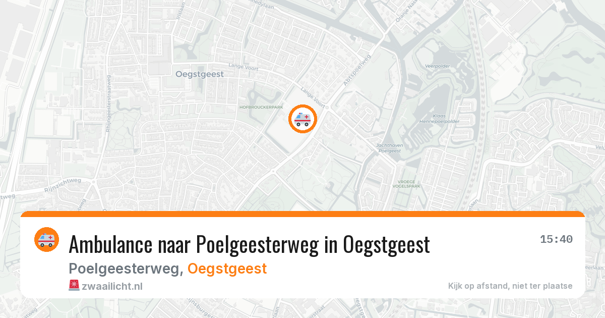 Ambulance naar Poelgeesterweg in Oegstgeest — 15 jul 2026